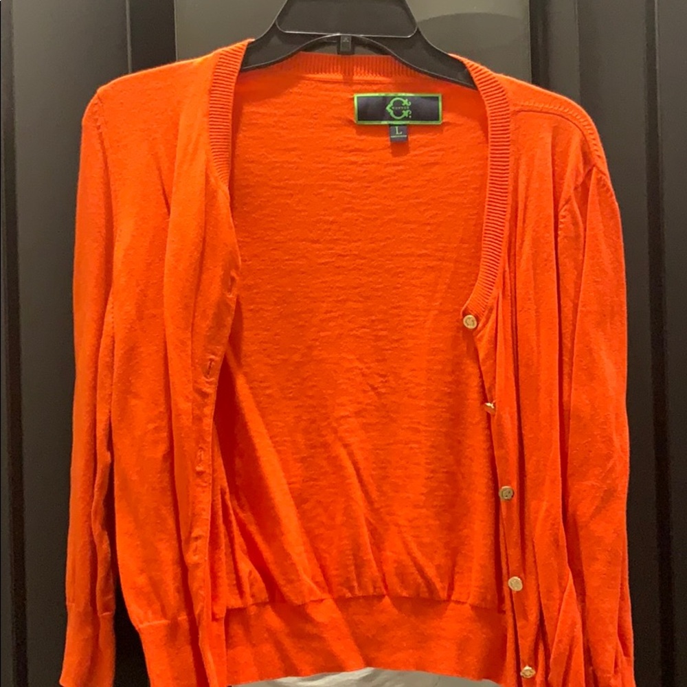 C Wonder Orange cardigan sweater size L